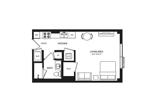 Floor plan Studio-S2B