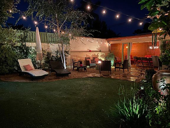 HIGHLIGHT: ANY Night (or Day under the Umbrella in the Sun or Shade) is Perfect at Club Cabana. Awaiting you is a Gorgeous Garden, Resort Style Lounges, Firepit with Seating, Cabana with Seating for 8, BBQ, Refrigerator, Bar and Dimmable lighting