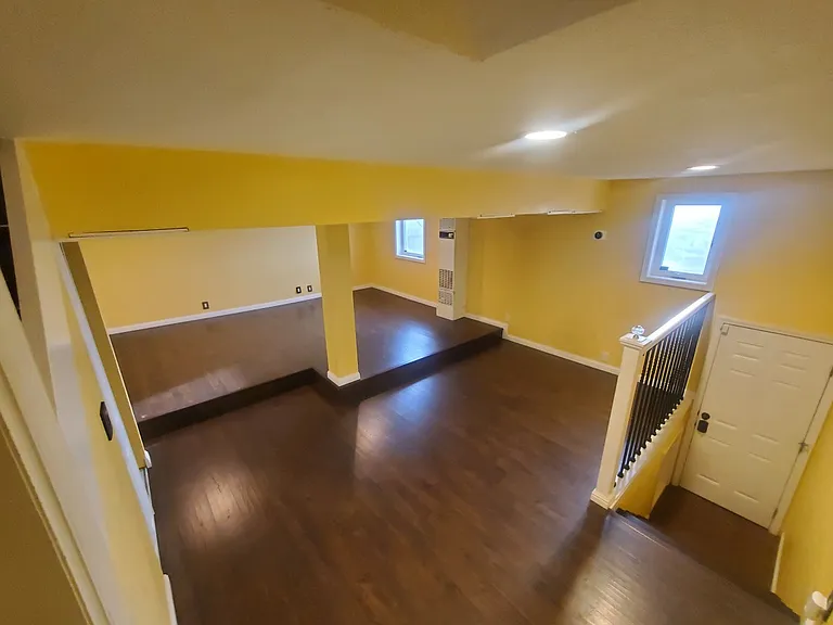 Living room with backyard access
