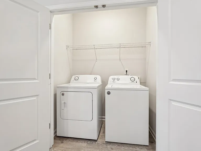 Full size washer and dryer in every home.