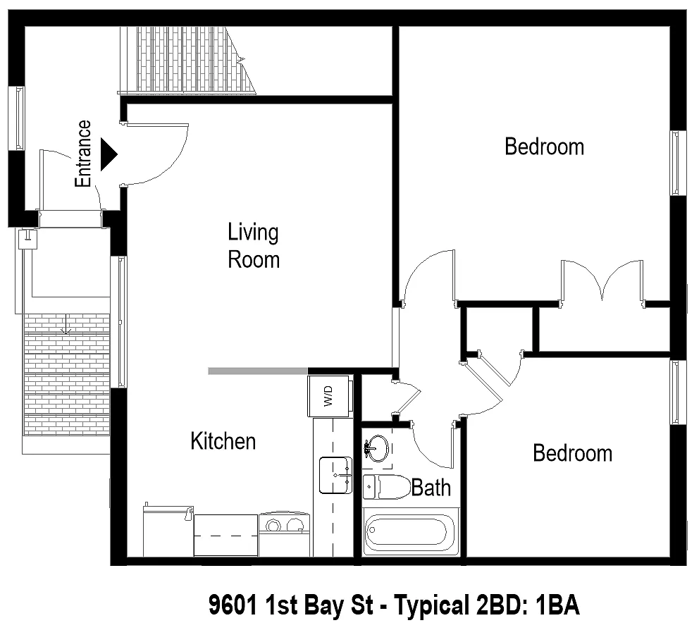 Floor plan 9601 2BD 1BA