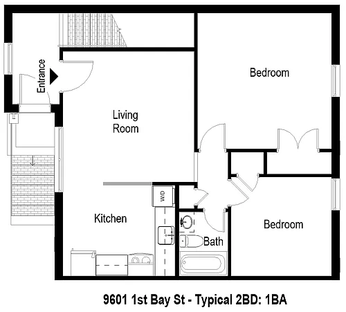 Floor plan 9601 2BD 1BA