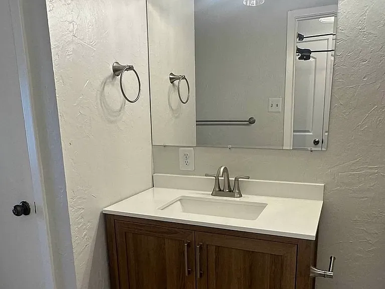 Bathroom with linen closet