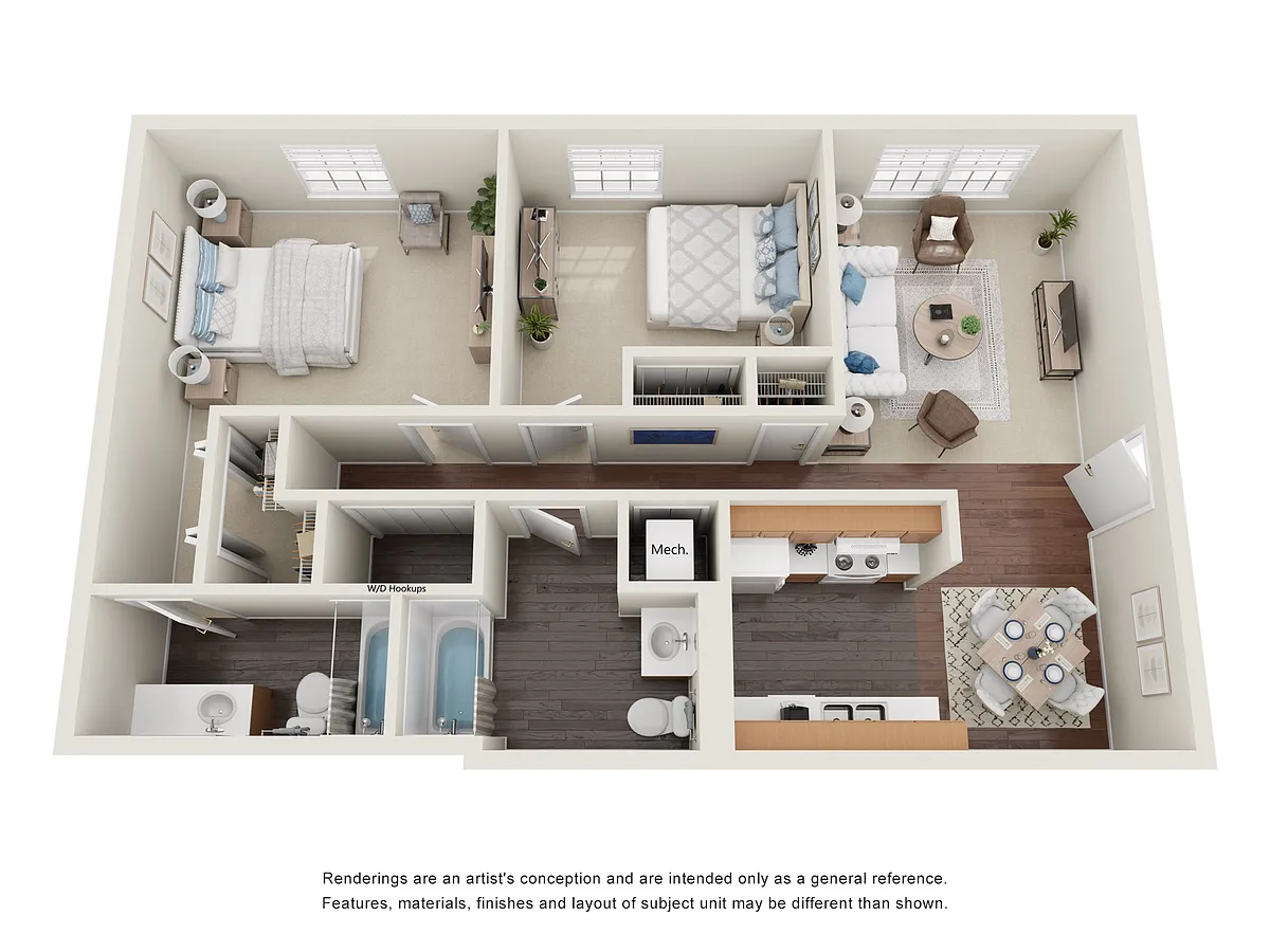 Floor plan 2 Bedroom Two Bathroom