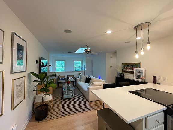 View from kitchen into living room