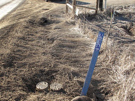 Water line/taps - entry road