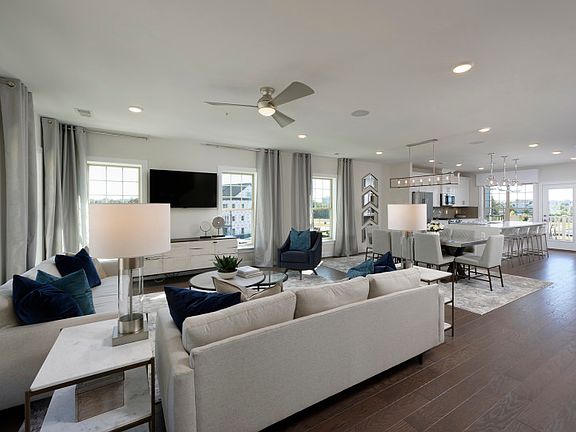 Open Floor Plan in the Sydney Home Showcasing the Gathering Room, Cafe and Kitchen at Crown.