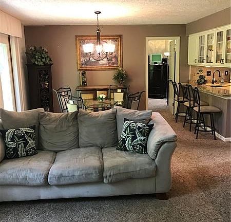 open living room dining room area