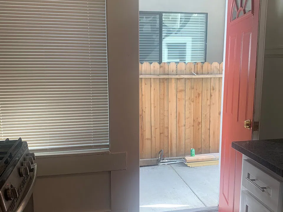 Back door in kitchen