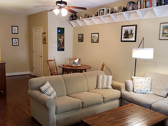 Living room and dining room shown with furniture, see later pic for update to color.