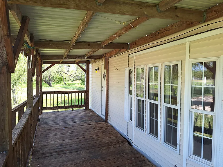 Front to back view of covered deck