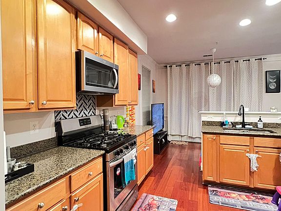 Kitchen with new microwave