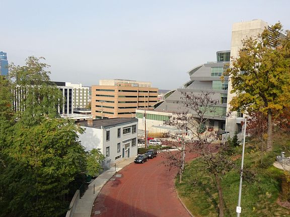 Brick street across from Crescent Park. Next to VanAndel Institute and Medical Mile.