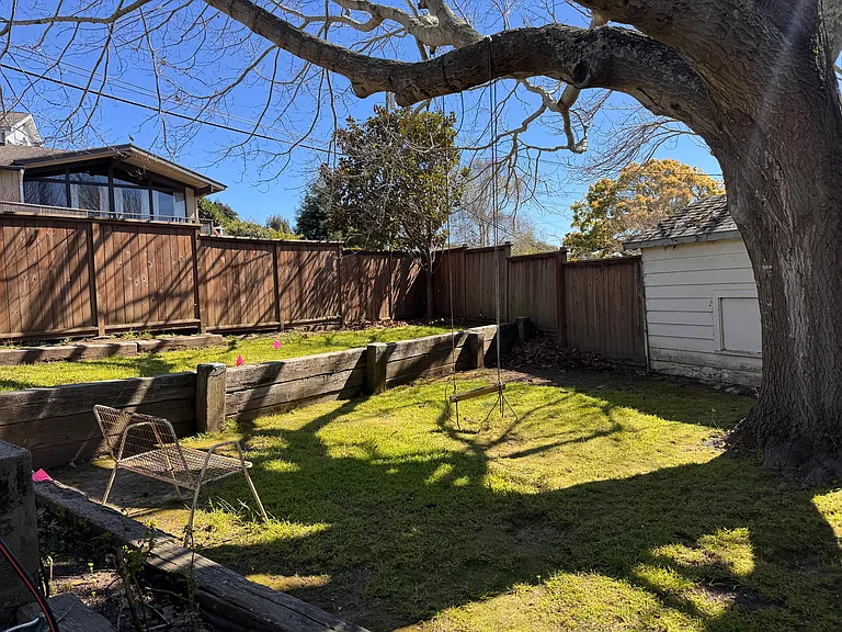 Great back yard for kids and dogs.