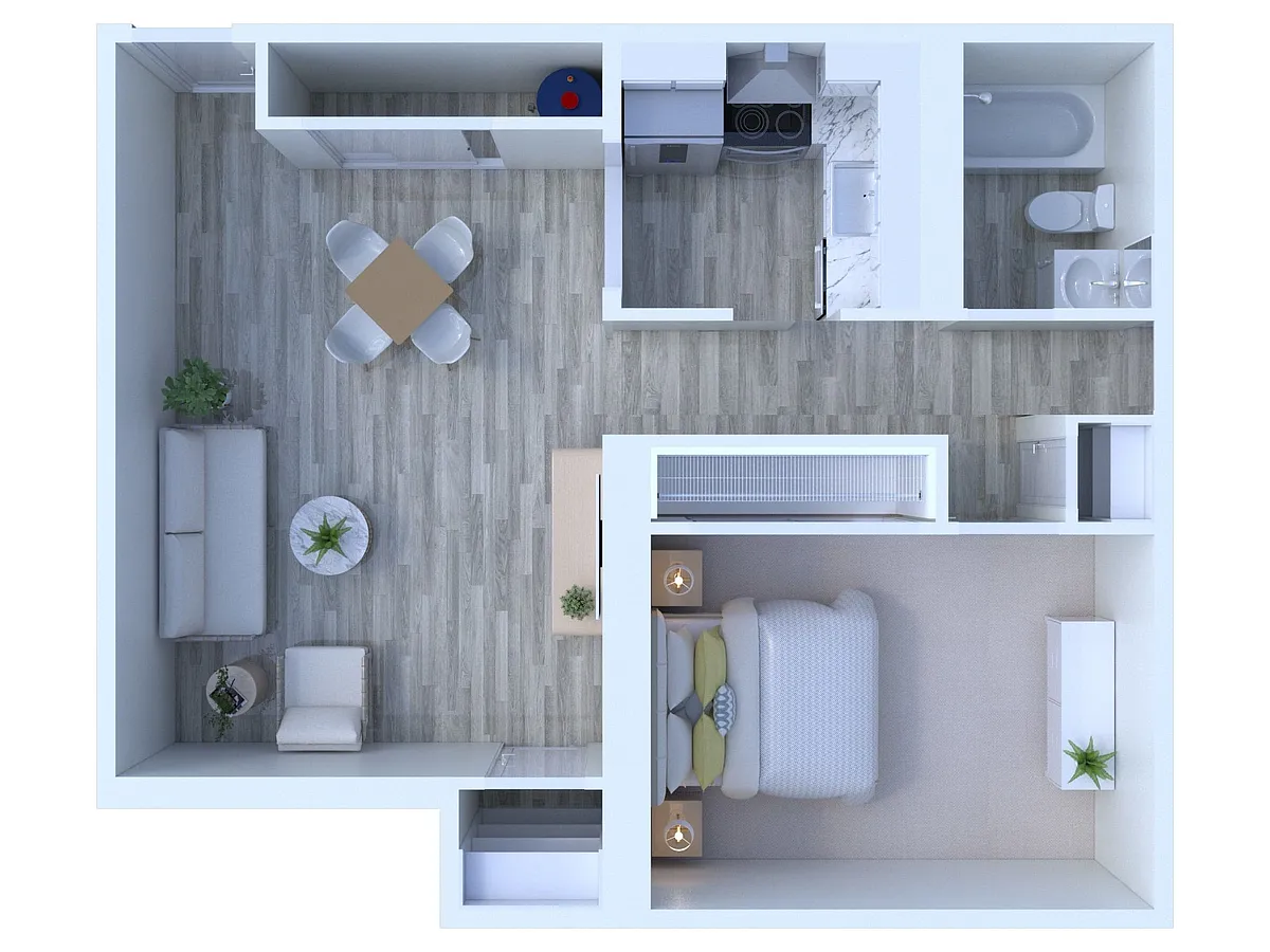 Floor plan 1 Bed 1 Bath | Classic