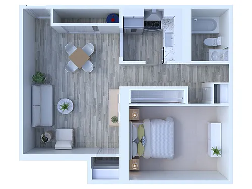 Floor plan 1 BR - 1 BTH