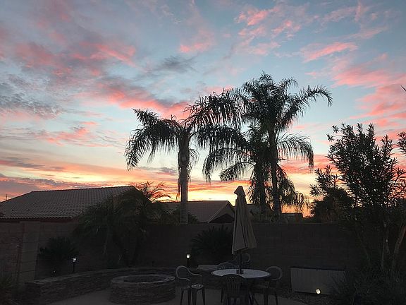 sunset in the backyard