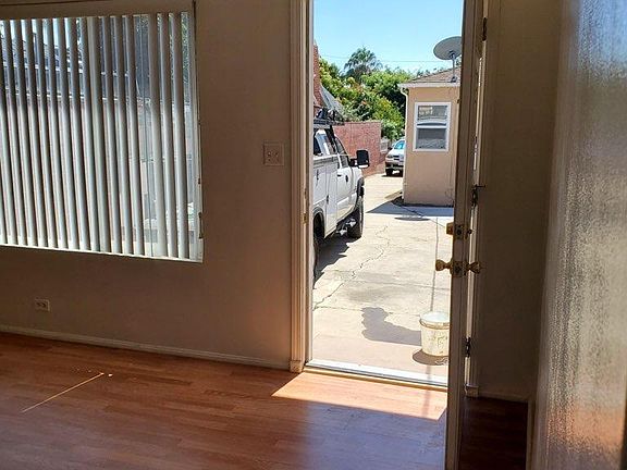 Living room looking out front door