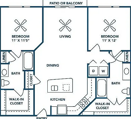 2 Bedroom | 2 Bath | 1074 SF 2 Bedroom | 2 Bath | 1074 SF