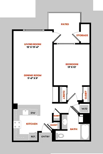 Floor plan Plan 1B