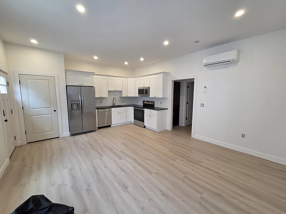 Open concept kitchen and living area