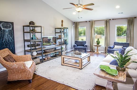 vaulted ceilings in living room
