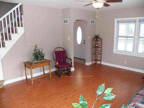Living room with wood laminate floors