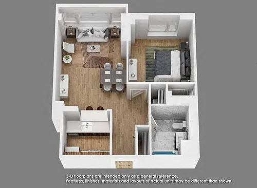 Floor plan 1 Bedroom 1 Bath- A04