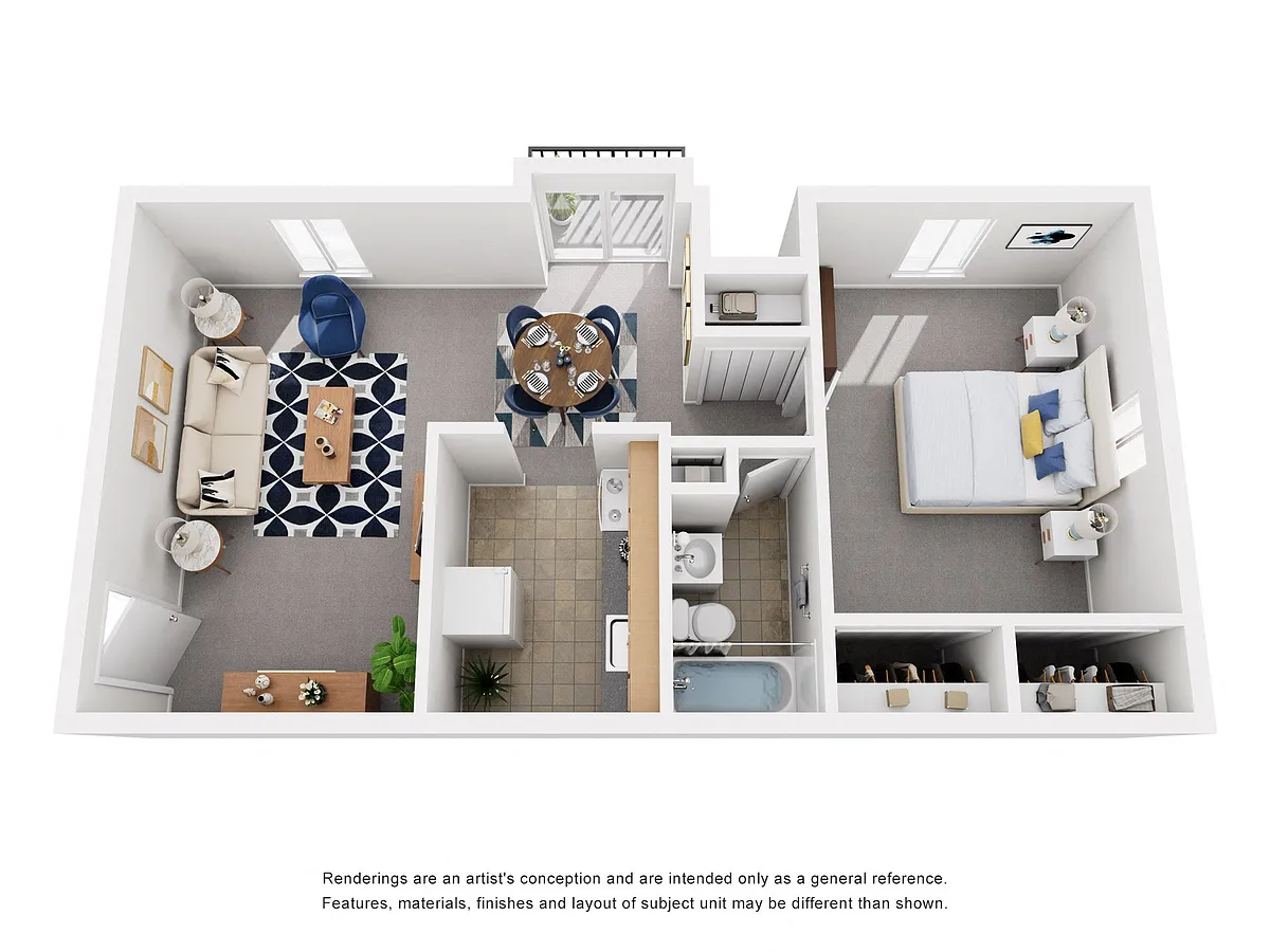 Floor plan 1 Bedroom - Fort Stanton