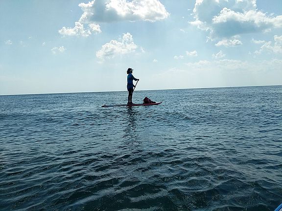 close to paddleboarding 