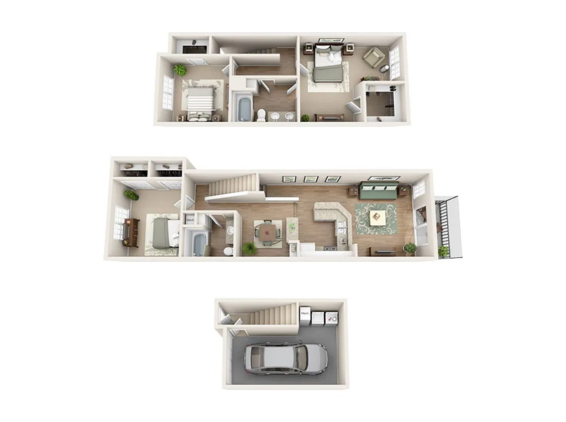 Floor plan The St. Pete (Townhome)