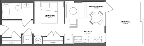 Floor plan Studio-S1B