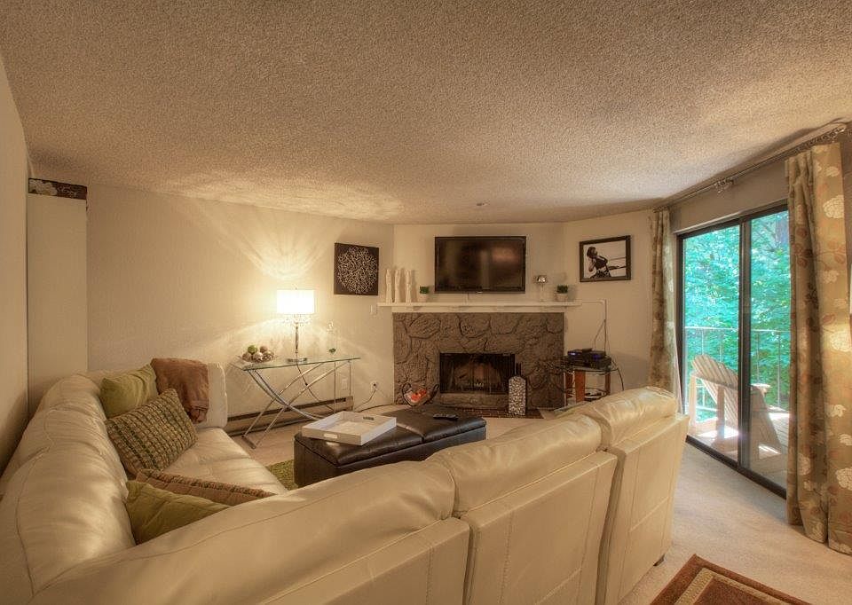open living area with fire place!