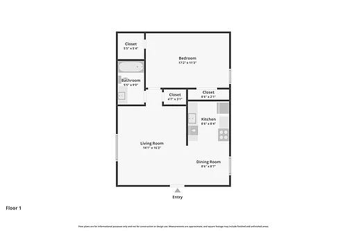 Floor plan 1 bedroom