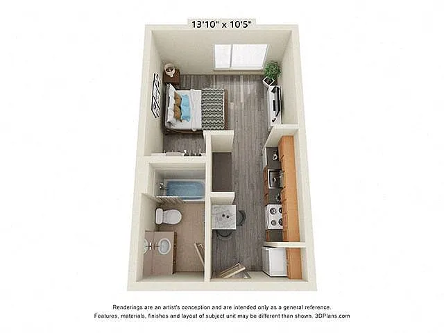Floor plan Studio 50 Percent AMI