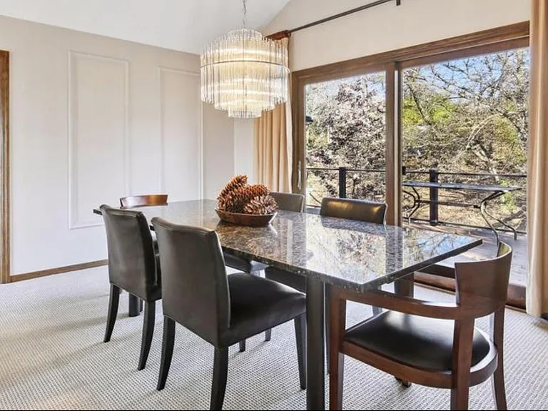 Dining room with views of pond and wildlife