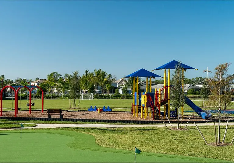 Community Playground. Bring the children or grandchildren to enjoy the colorful playground for hours of outdoor fun.