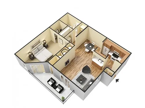 Floor plan Cottage with Fireplace