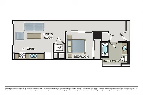 Floor plan Junior One Bed A2