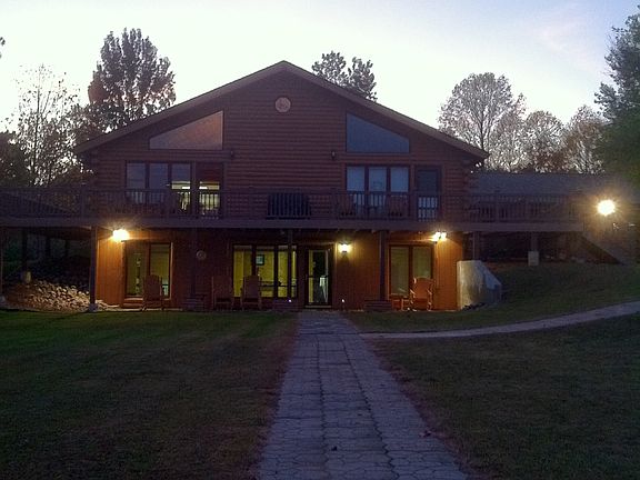 view from dock in evening