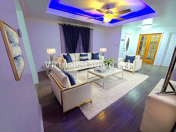staging of living room area
