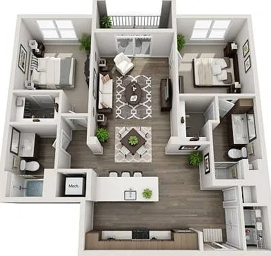 Weston Corners_B9_2B2B_1146sf_Floorplans Weston Corners_B9_2B2B_1146sf_Floorplans