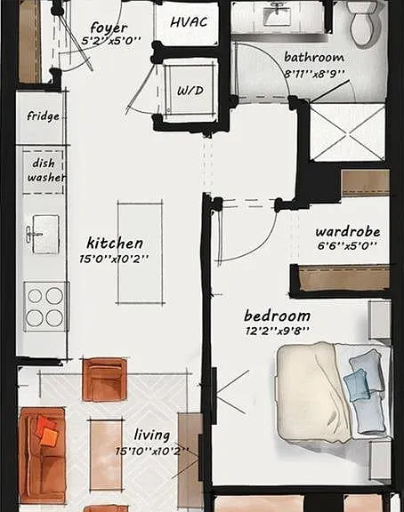 BB1 | 1 Bed 1 Bath 775 square feet BB1 | 1 Bed 1 Bath 775 square feet