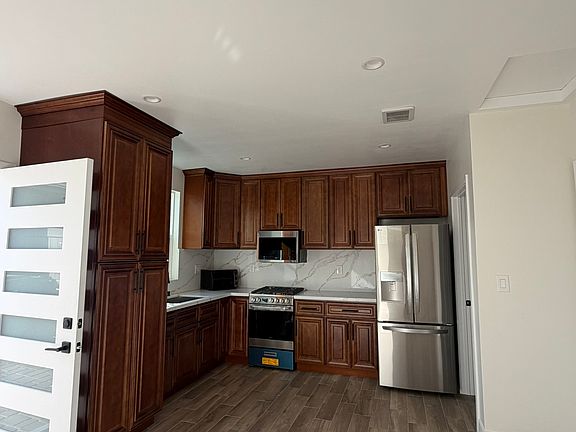 View of kitchen from living room