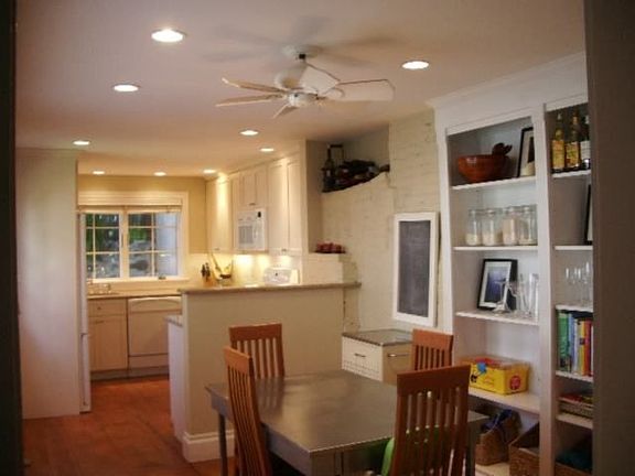 Updated eat-in kitchen with beautiful built-ins