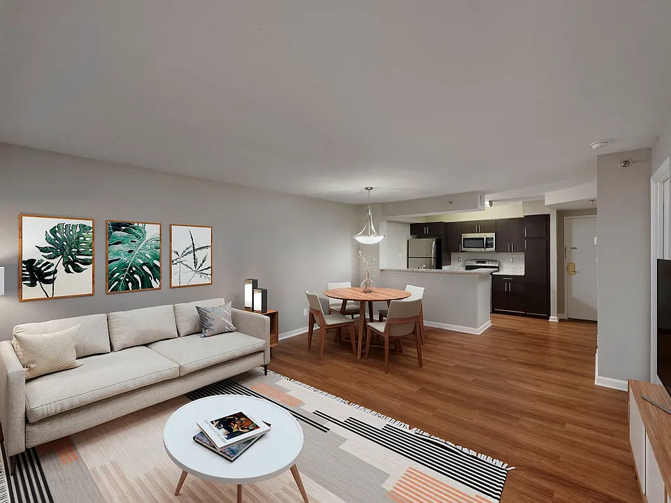 Living and dining (virtually staged)
