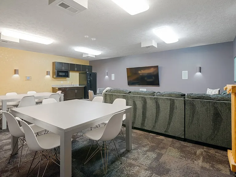 Watch a movie, play a game, and catch up with friends in our theater room.