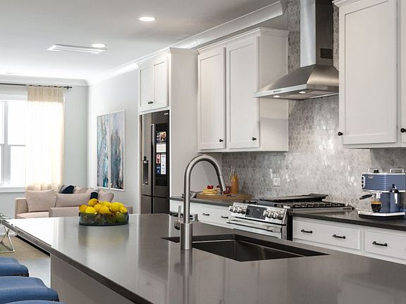 Kitchen Family Room virtually staged