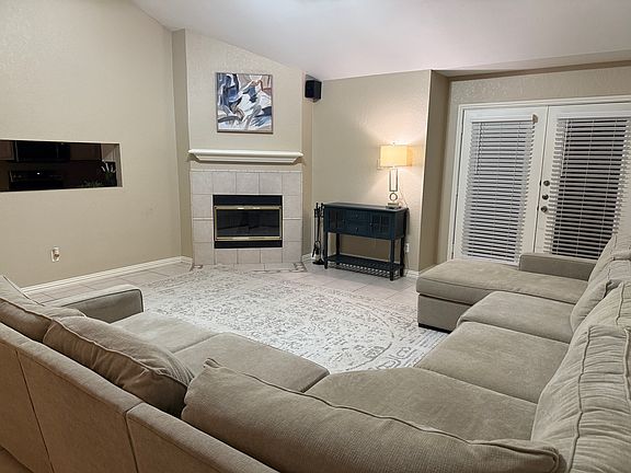 Family room with French Doors to Patio