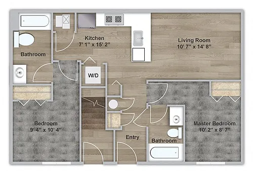 Floor plan Garden Style Two Bedroom - First Floor